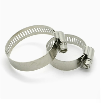 SS 304 de aço inoxidável Metal American Hose Pipe Clip Zebra Worm Gear Drive parafuso ajustável para 1/4 a 12 Inc